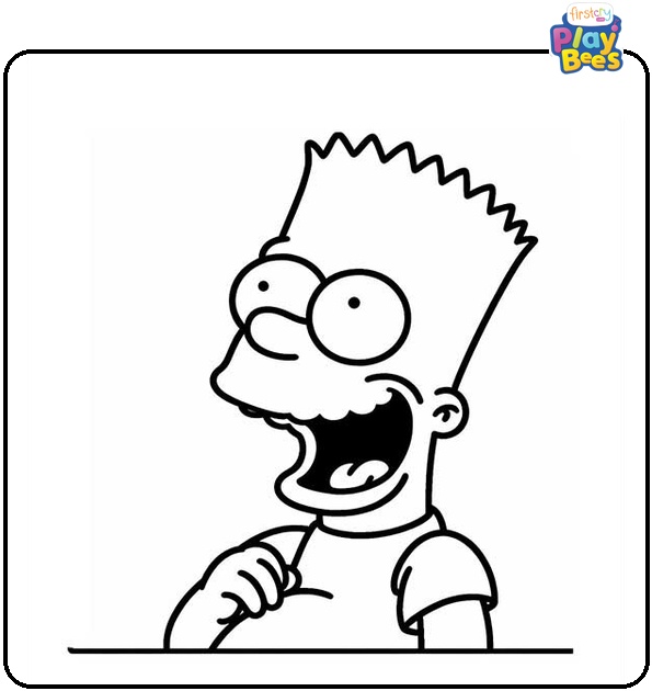 Bart Simpson Laughing Coloring Page