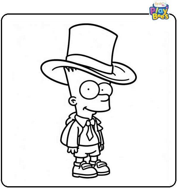 Bart Simpson in the Hat Coloring Page