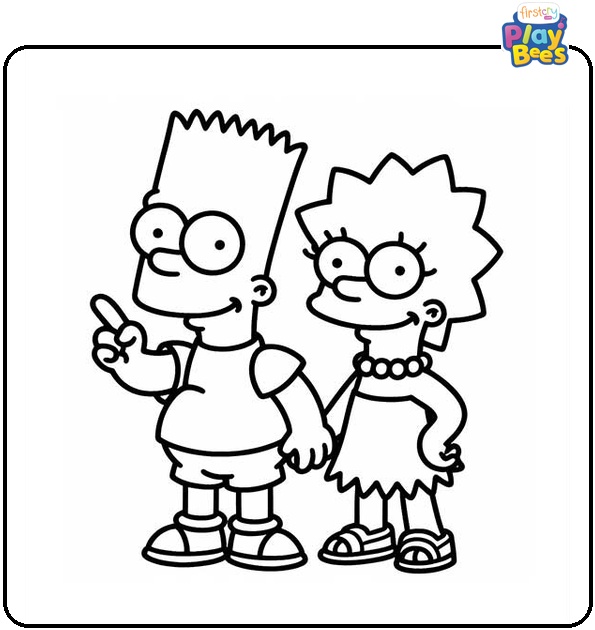 Bart and Lisa Simpson Coloring Page