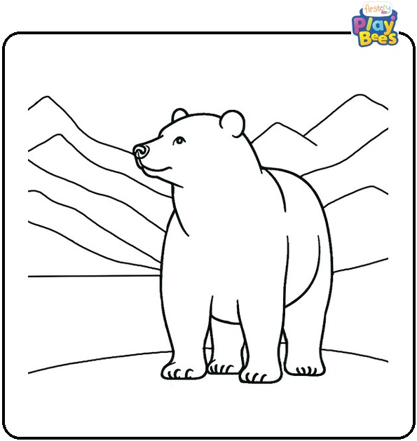 Bear on Mountain Coloring Page