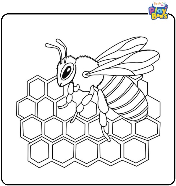Bee Honeycomb Coloring Page