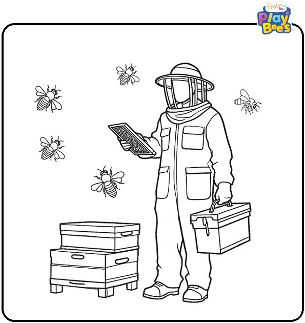 Beekeeper Coloring Page