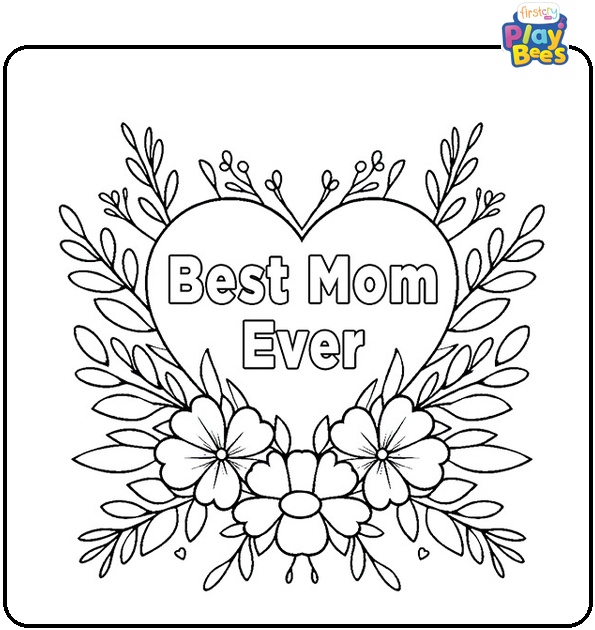 Best Mom Ever Coloring Page