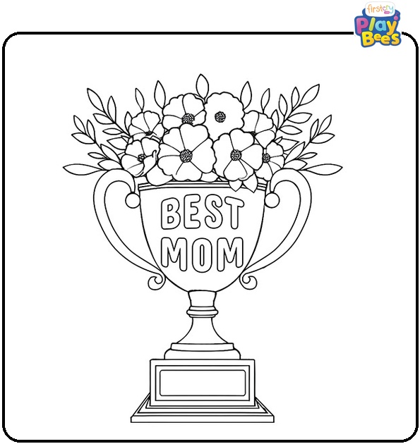 Best Mom Trophy Coloring Page