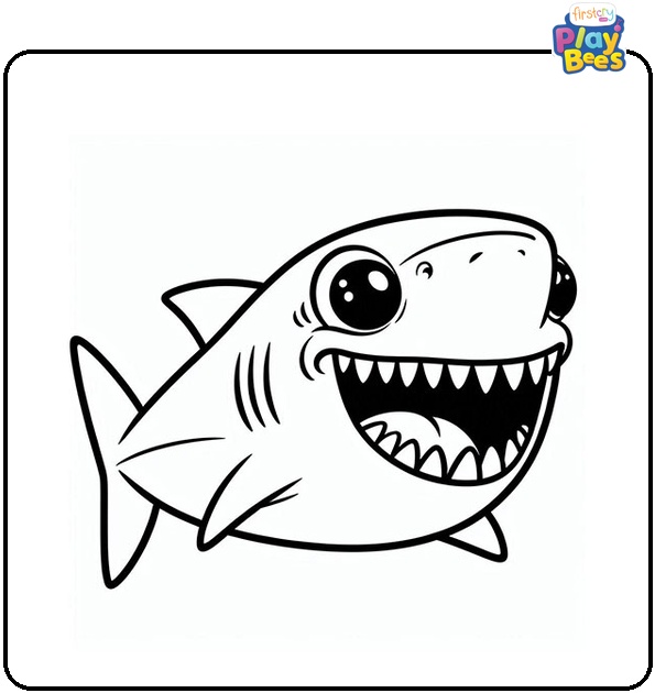 Big Mouth Shark Colouring Page