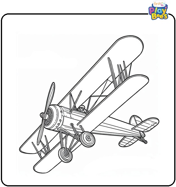 Biplane Coloring Page