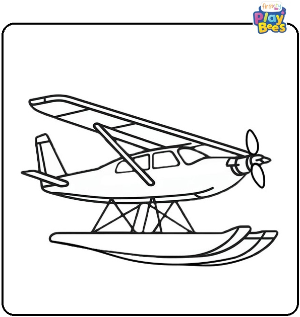 Boat Plane Coloring Page