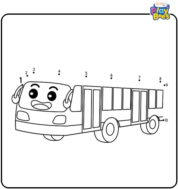 Bus Dot to Dot Coloring Page