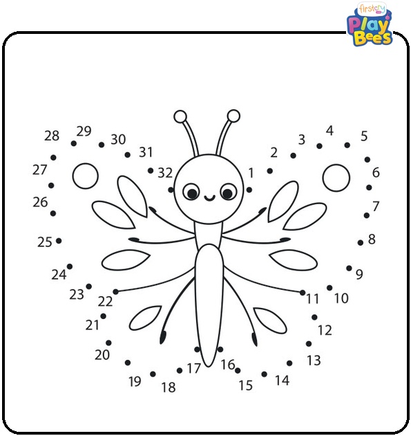 Butterfly Dot to Dot Coloring Page