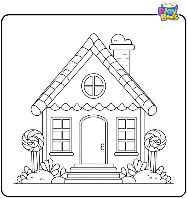 Candy House Coloring Page