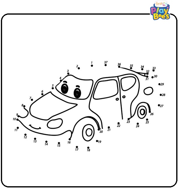 Car Dot to Dot Coloring Page