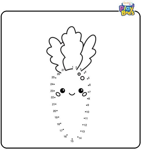 Carrot Dot to Dot Coloring Page