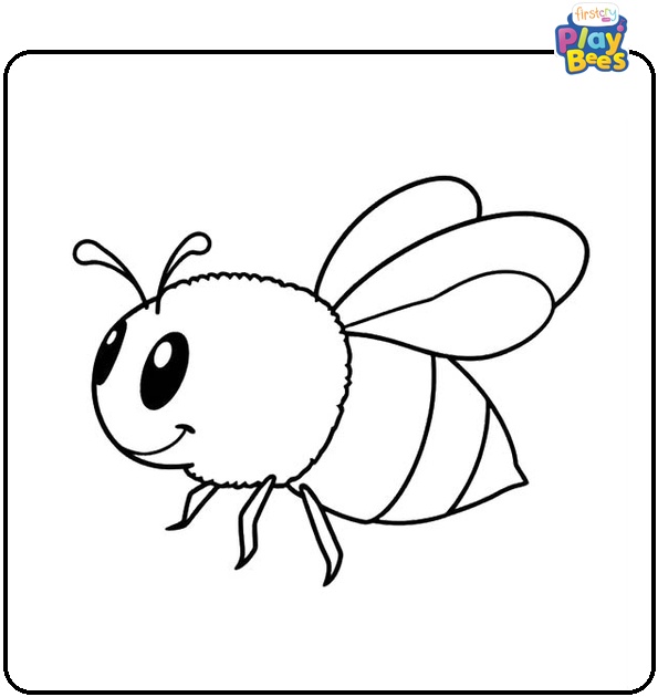 Cartoon Bee Coloring Page