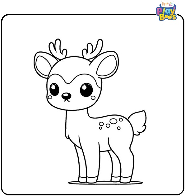 Cartoon Deer Coloring Page