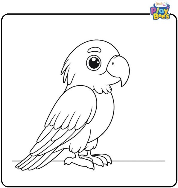 Cartoon Parrot Coloring Page Cartoon Parrot Coloring Page