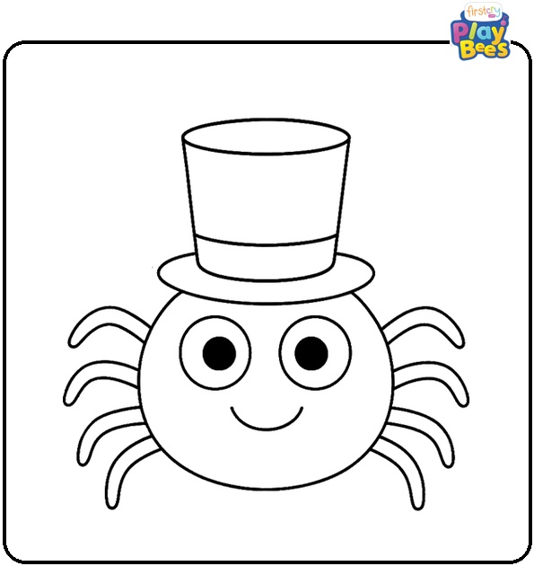 Cartoon Spider in the Hat Coloring Page
