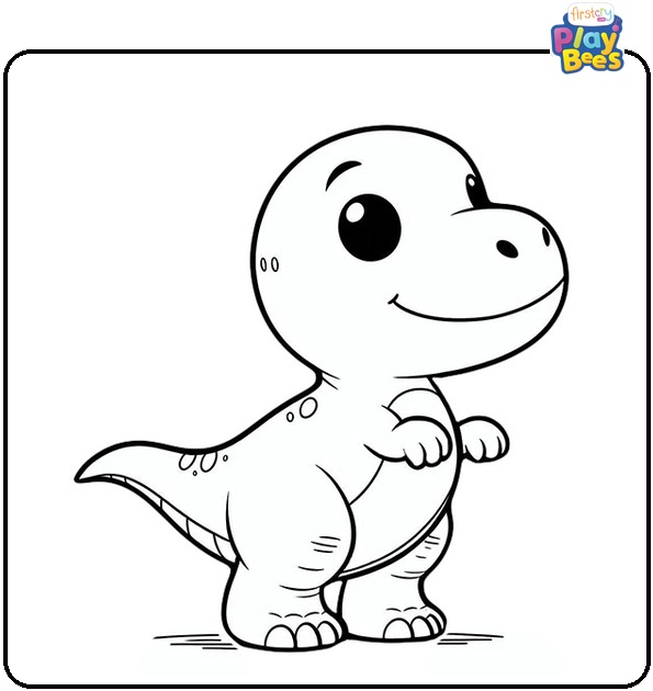 Cartoon T-Rex Coloring Page