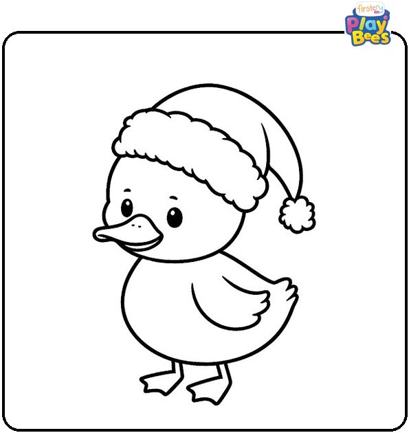 Christmas Duck Coloring Page