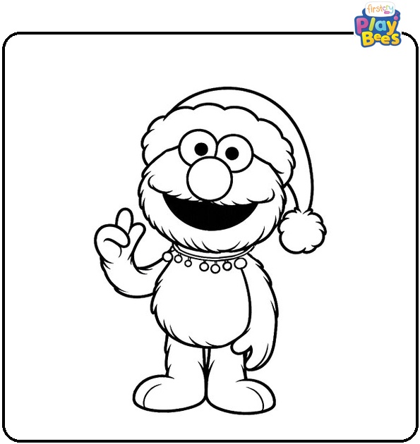 Christmas Elmo Coloring Page
