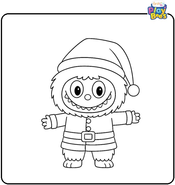 Christmas Labubu Coloring Page Christmas Labubu Coloring Page