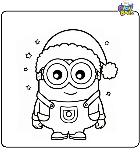 Christmas Minion Coloring Page
