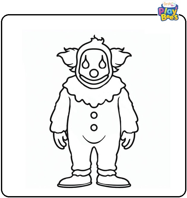 Clown Scary Monster Coloring Page