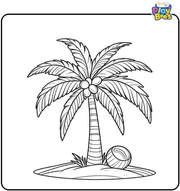 Coconut Tree Coloring Page Coconut Tree Coloring Page