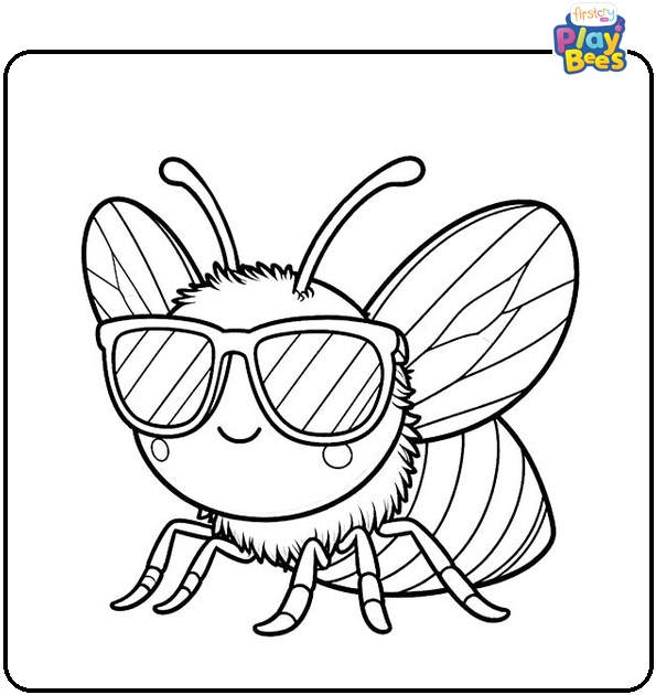 Cool Bee Coloring Page