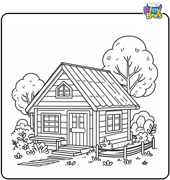 Cottage Coloring Page
