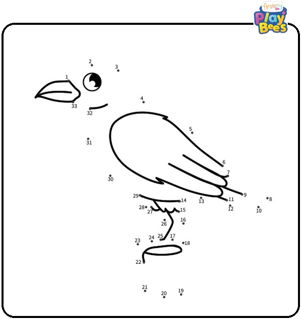 Crow Dot to Dot Coloring Page