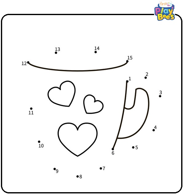 Cup Dot to Dot Coloring Page