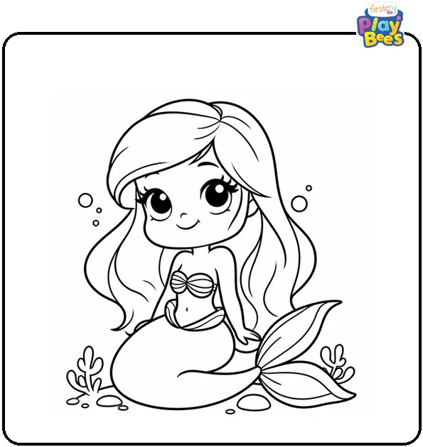 Cute Ariel Coloring Page