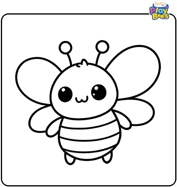 Cute Bee Coloring Page