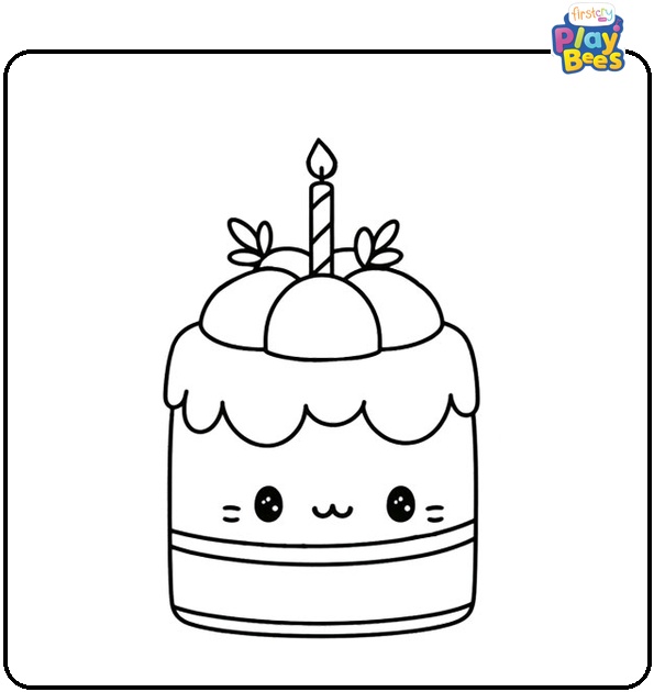Cute Cake Coloring Page