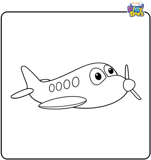 Cute Cartoon Airplane Coloring Page