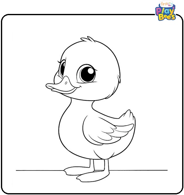 Cute Duck Coloring Page