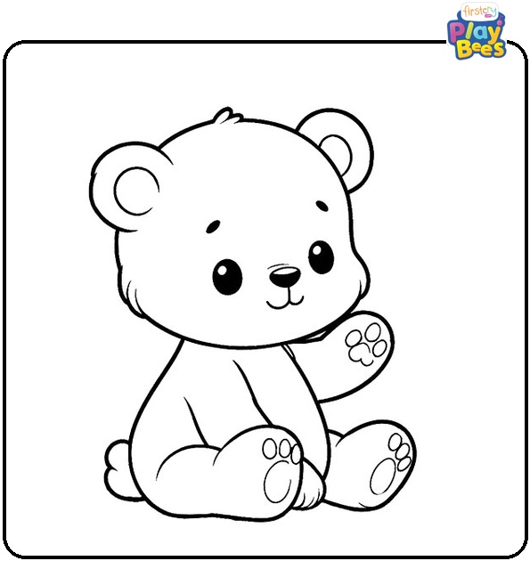 Cute Sitting Baby Bear Coloring Page