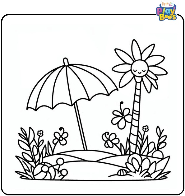 Cute Summer Coloring Page