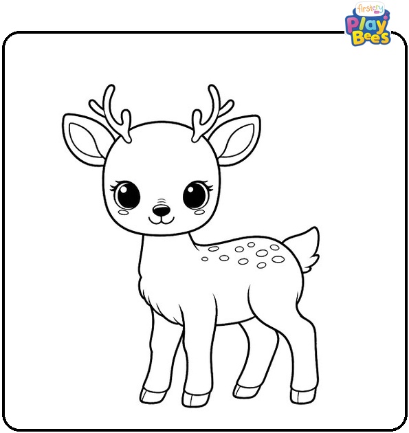Cute Deer Coloring Page