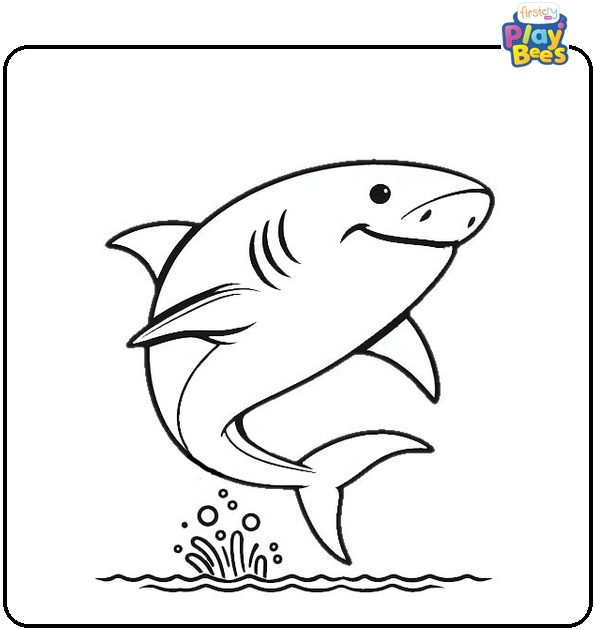 Daddy Shark Colouring Page