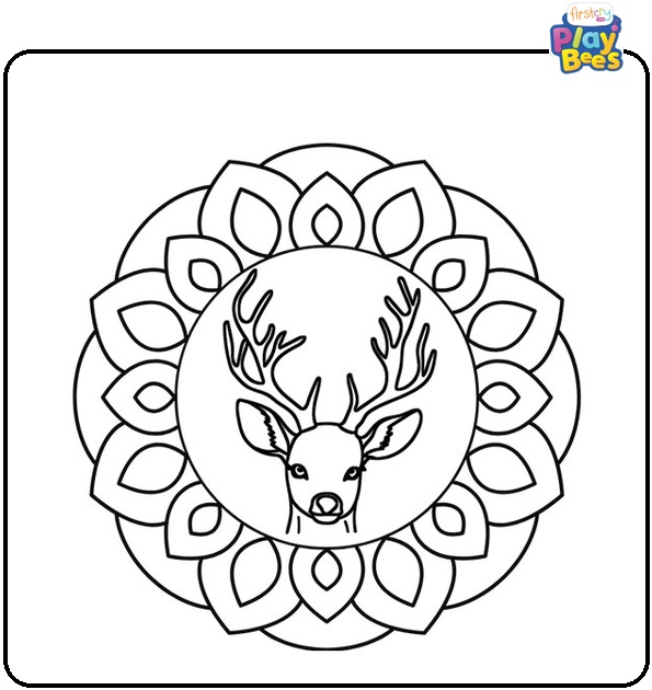 Deer Mandala Coloring Page