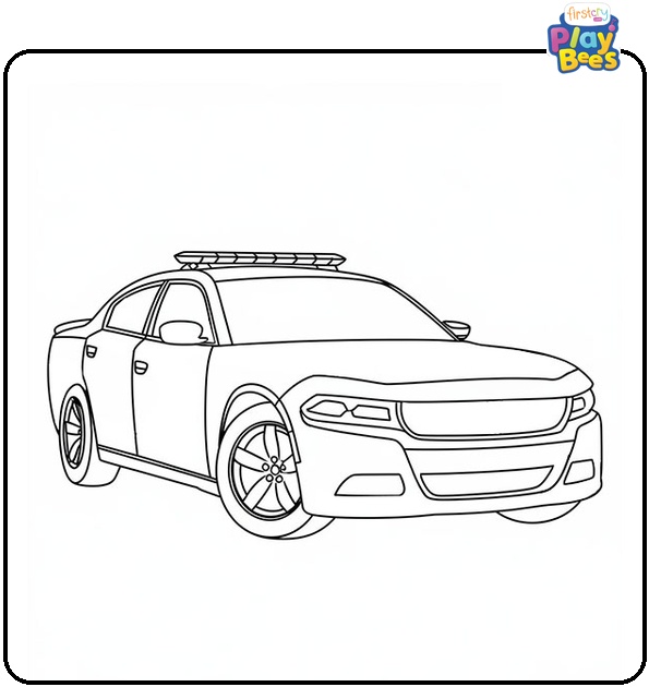 Dodge Charger Police Car Coloring Page