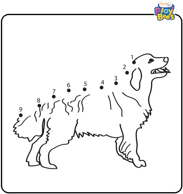 Dog Dot to Dot Coloring Page
