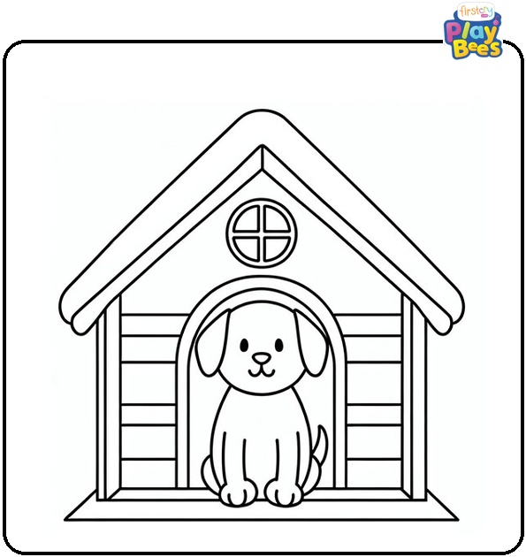 Dog House Coloring Page