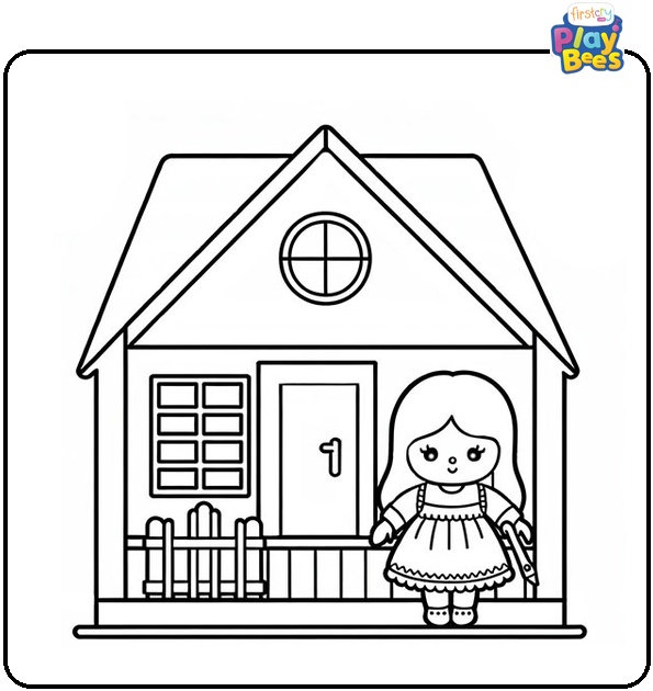 Doll House Coloring Page