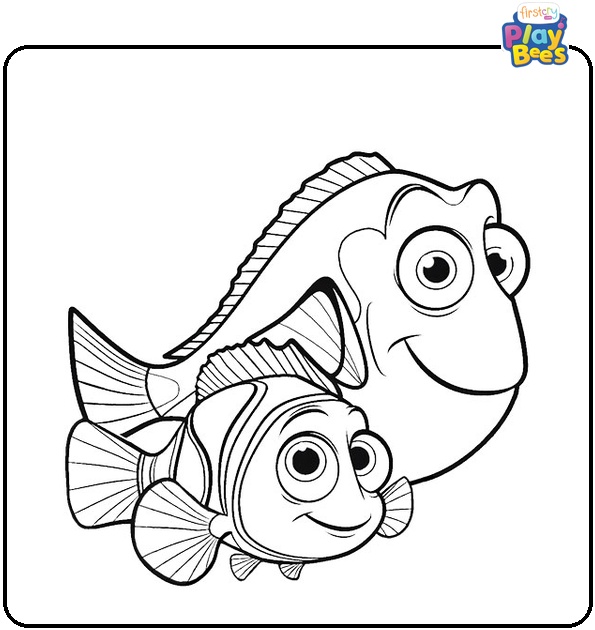 Dory and Marlin Finding Nemo Coloring Page