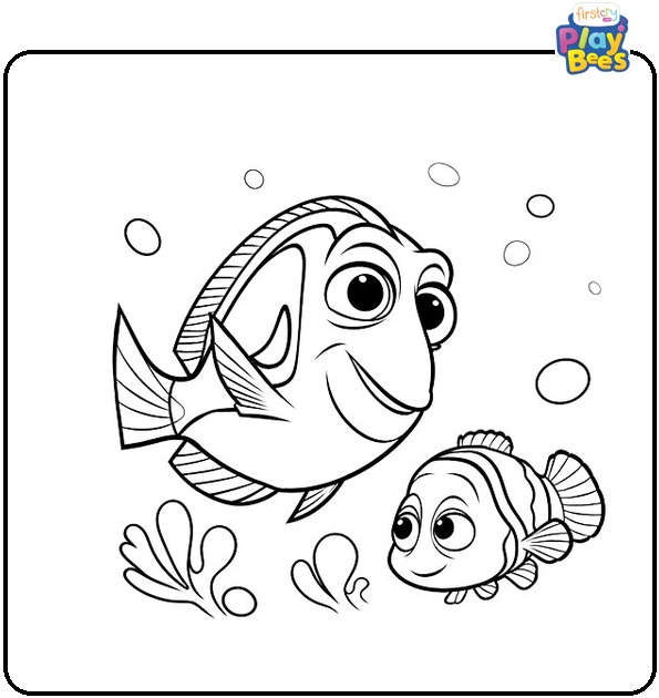 Dory and Nemo Coloring Page