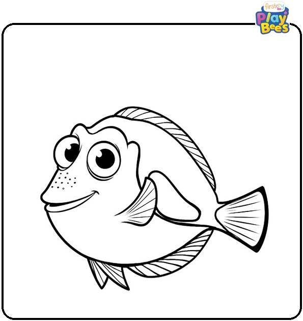 Dory the Blue Tang Fish Coloring Page