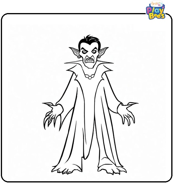 Dracula Monster Coloring Page