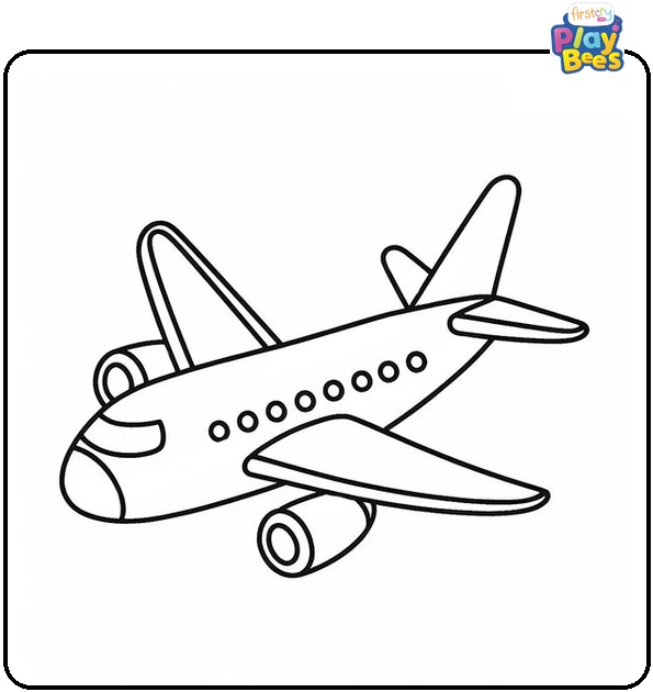 Easy Airplane Coloring Page